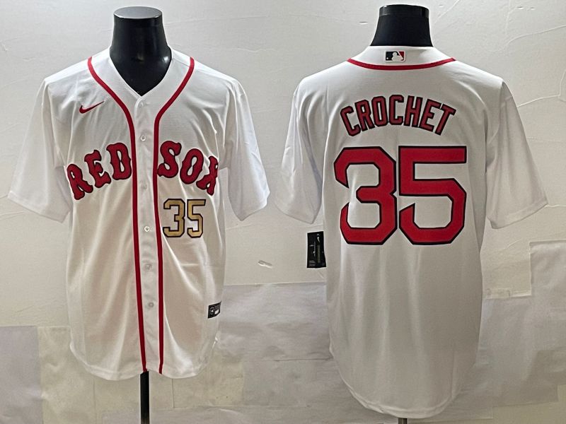 Men 2025 Boston Red Sox #35 Crochet White Game Nike MLB Jersey style 4